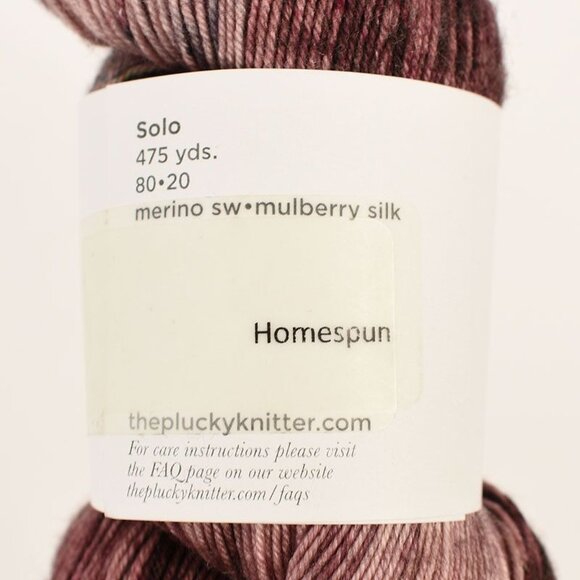 PLUCKY KNITTER Solo Fingering Yarn Merino Wool Mulberry Silk 475 Yards Homespun - Picture 3 of 3